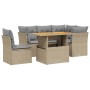 Set Divano da Giardino 5 pz con Cuscini Beige in Polyrattan