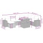 Set Divano da Giardino 9 pz con Cuscini Beige in Polyrattan