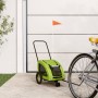 Rimorchio da Bici per Animali Verde Oxford e Ferro