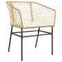 Sedie da Giardino 2pz con Cuscini Marrone in Polyrattan