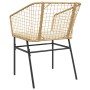 Sedie da Giardino 2pz con Cuscini Marrone in Polyrattan