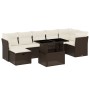Set Divani da Giardino 8 pz con Cuscini Marrone in Polyrattan