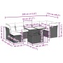 Set Divani da Giardino 8 pz con Cuscini Marrone in Polyrattan