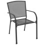 Set Sedie Giardino Impilabili 5pz Antracite Acciaio Verniciato