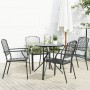 Set Sedie Giardino Impilabili 5pz Antracite Acciaio Verniciato