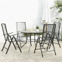 Set Sedie Giardino Reclinabili 5pz Antracite Acciaio Verniciato