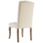 Sedie da Pranzo 4 pz Beige in Tessuto Effetto Lino