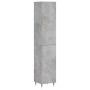 Credenza Grigio Cemento 34,5x34x180 cm in Legno Multistrato