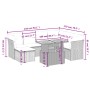 Set Divano da Giardino 8 pz con Cuscini Beige in Polyrattan