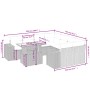 Set Divano da Giardino 9 pz con Cuscini Beige in Polyrattan