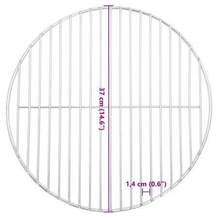 Griglia per Barbecue Rotonda Ø37 cm in Acciaio Inossidabile 304