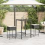 Sgabelli da Bar con Cuscini 2 pz Neri in Polyrattan