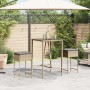 Sgabelli da Bar con Cuscini 2 pz Beige in Polyrattan