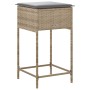 Sgabelli da Bar con Cuscini 2 pz Beige in Polyrattan