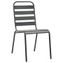 Set Sedie Giardino Impilabili 7pz Antracite Acciaio Verniciato