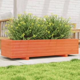 Fioriera Giardino Marrone Cera 110x40x26,5 cm in Legno di Pino