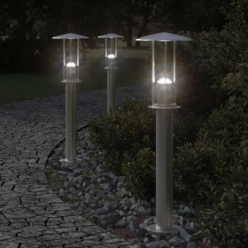 Lampada da Terra per Esterni Argento 60 cm in Acciaio Inox