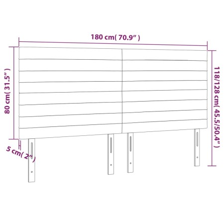 Testiera 4 pz Tortora 90x5x78/88 cm in Tessuto