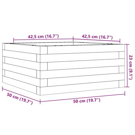 Fioriera da Giardino 50x50x23 cm in Legno Massello di Douglas