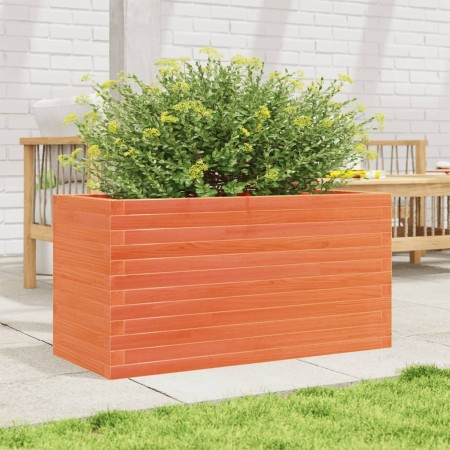 Fioriera Giardino Marrone Cera 90x40x46 cm Legno Massello Pino