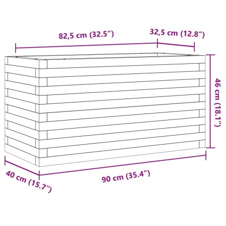 Fioriera Giardino Marrone Cera 90x40x46 cm Legno Massello Pino