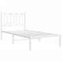 Giroletto con Testiera Metallo Bianco 90x190 cm