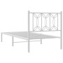 Giroletto con Testiera Metallo Bianco 90x190 cm