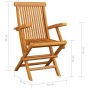 Sedie da Giardino con Cuscini Rossi 3pz Legno Massello di Teak