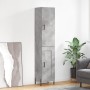 Credenza Grigio Cemento 34,5x34x180 cm in Legno Multistrato