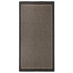 Tappeto da Esterni a Tessitura Piatta 100x200 cm Marrone Scuro