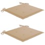 Sedie da Giardino con Cuscini Beige 2pz Legno Massello di Teak