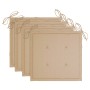 Sedie da Giardino con Cuscini Beige 3pz Legno Massello di Teak