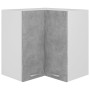 Pensile Angolare Grigio Cemento 57x57x60cm in Legno Multistrato