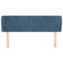Testiera ad Orecchio Blu Scuro 147x23x78/88 cm in Velluto