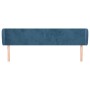 Testiera ad Orecchio Blu Scuro 183x23x78/88 cm in Velluto