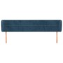 Testiera ad Orecchio Blu Scuro 203x23x78/88 cm in Velluto