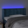 Testiera a LED Blu Scuro 103x16x78/88 cm in Velluto