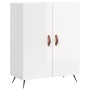 Credenza Bianco Lucido 69,5x34x180 cm in Legno Multistrato