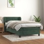 Giroletto a Molle con Materasso Verde Scuro 90x190 cm Velluto