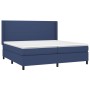 Letto a Molle Materasso e LED Blu 200x200cm in Tessuto