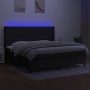 Letto a Molle Materasso e LED Nero 200x200cm in Tessuto