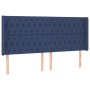 Letto a Molle Materasso e LED Blu 200x200cm in Tessuto