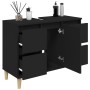 Mobile Lavabo Nero 80x33x60 cm in Legno Multistrato