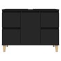 Mobile Lavabo Nero 80x33x60 cm in Legno Multistrato