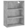 Credenza Grigio Cemento 69,5x34x180 cm in Legno Multistrato