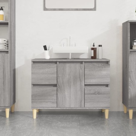 Mobile Lavabo Grigio Sonoma 80x33x60 cm in Legno Multistrato