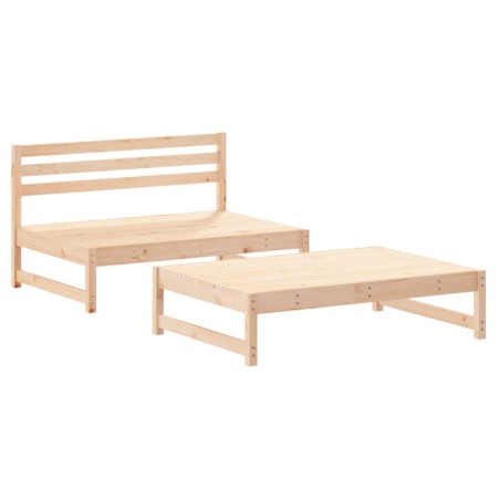 Set Divani da Giardino 2 pz con Cuscini in Legno Massello