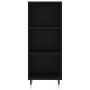 Credenza Nera 34,5x32,5x180 cm in Legno Multistrato