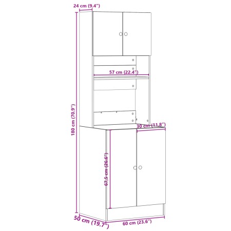 Mobile da Cucina Rovere Sonoma 60x50x180 cm Legno Multistrato