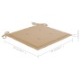 Sedie da Giardino 2 pz con Cuscini Beige Massello di Teak